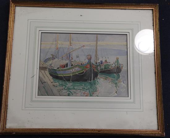 Mary McCrossan (d.1934) Venetian barges 23 x 31cm.